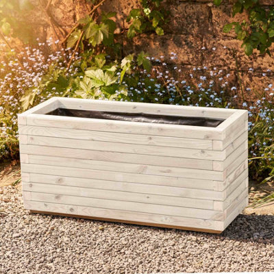 Timber Foundry Modern Garden Planter Sensual Soft White L100 X W40X H48Cm 115 Litres - image 1