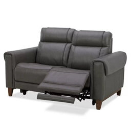 Xample Aiden & Ivy Spencer 2 Seater Grey Leather Power Reclining Sofa Dual Recliners, Power Headrests, Solid Wood Legs, Modern Comfort - thumbnail 3