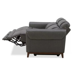 Xample Aiden & Ivy Spencer 2 Seater Grey Leather Power Reclining Sofa Dual Recliners, Power Headrests, Solid Wood Legs, Modern Comfort - thumbnail 4