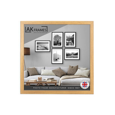 AK Frames Sleek 50X50Cm Oak Thin Modern Picture Frame - Slim And Design For Posters, Prints And Photos - Elegant Wall Frame Decor - image 1