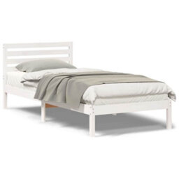 Berkfield With Headboard White 90 X 220 Cm Solid Pine Wood - thumbnail 4