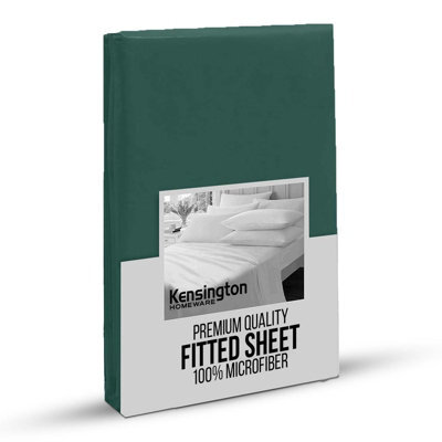 Bedlooms Single Fitted Sheet 25Cm Extra Deep - Soft Microfiber Deep Pocket Elasticated Bed Fitted Sheets Emerald Green, 91X190 Cm - image 1