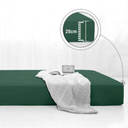 Bedlooms Single Fitted Sheet 25Cm Extra Deep - Soft Microfiber Deep Pocket Elasticated Bed Fitted Sheets Emerald Green, 91X190 Cm - thumbnail 3