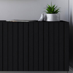 Heze Furniture Elpis Glamour Tv Cabinet Media Unit Extra Long 300 Cm Wall Mounted - Black Matt - thumbnail 5