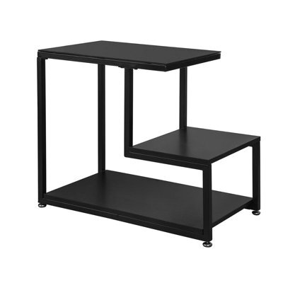 Sobuy Fbt65-Sch, Side Table End Table Living Room Table With Storage Shelf,black,w65Xd35Xh56 - image 1