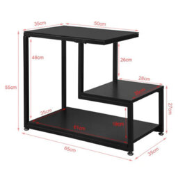 Sobuy Fbt65-Sch, Side Table End Table Living Room Table With Storage Shelf,black,w65Xd35Xh56 - thumbnail 3