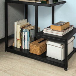 Sobuy Fbt65-Sch, Side Table End Table Living Room Table With Storage Shelf,black,w65Xd35Xh56 - thumbnail 4
