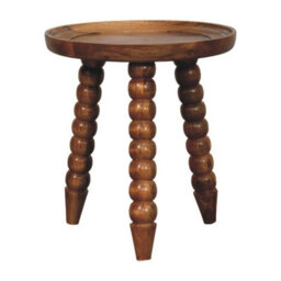 Artisan Furniture Solid Wood Spindle Tray Side Table, Brown - thumbnail 2