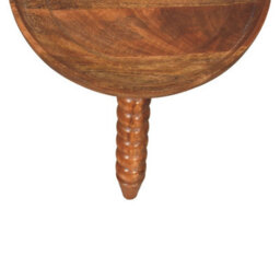 Artisan Furniture Solid Wood Spindle Tray Side Table, Brown - thumbnail 5