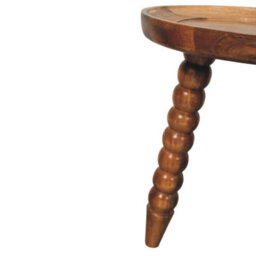 Artisan Furniture Solid Wood Spindle Tray Side Table, Brown - thumbnail 6