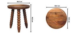 Artisan Furniture Solid Wood Spindle Tray Side Table, Brown - thumbnail 9