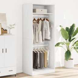 Berkfield Wardrobe White 80X50X200 Cm Engineered Wood - thumbnail 3