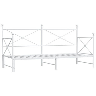 Berkfield Durable Daybed With Trundle Without Mattress White 90X190 Cm Steel
