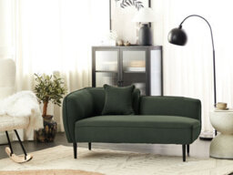Beliani Left-Hand Chaise Longue Chevannes Boucle Dark Green - thumbnail 2