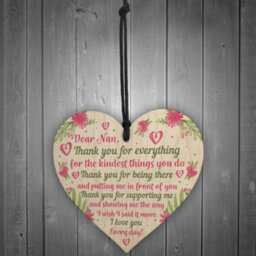 Red Ocean Mother's Day Gifts For Mum Nan Wooden Heart Nan Gifts For Grandparents Keepsake Plaque - thumbnail 2