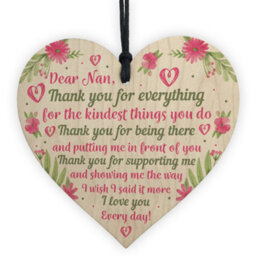 Red Ocean Mother's Day Gifts For Mum Nan Wooden Heart Nan Gifts For Grandparents Keepsake Plaque - thumbnail 1