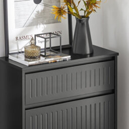 Sobuy Fsr165-Sch, 2 Flip-Drawers 1 Pull Out Drawer Shoe Cabinet Shoe Rack Shoe Storage Cupboard, Black,w61Xd26Xh100 - thumbnail 5