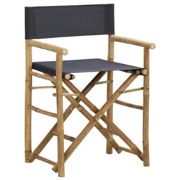 Vidaxl Folding Director's Chairs 2 Pcs Dark Grey Bamboo And Fabric - thumbnail 2