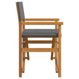 Walplus Folding Director's Chairs 2 Pcs Grey Solid Wood Teak - thumbnail 5