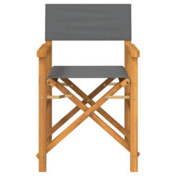 Walplus Folding Director's Chairs 2 Pcs Grey Solid Wood Teak - thumbnail 4