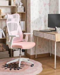 Beliani  Office Chair Bard Pastel Pink - thumbnail 2