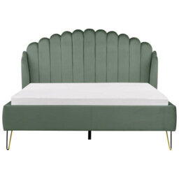 Beliani Bed Velvet Ambillou 160 X 200 Cm (Eu King Size) Green - thumbnail 5