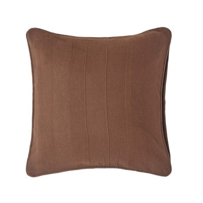 Homescapes Cotton Rajput Ribbed Chocolate Cushion Cover, 60 X 60 Cm - image 1