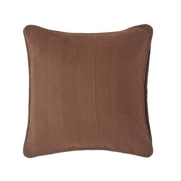 Homescapes Cotton Rajput Ribbed Chocolate Cushion Cover, 60 X 60 Cm