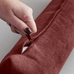 Luxury Living Velvet Chenille Draught Excluder 90Cm X 15Cm X 15Cm Red - thumbnail 5