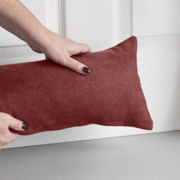 Luxury Living Velvet Chenille Draught Excluder 90Cm X 15Cm X 15Cm Red - thumbnail 3