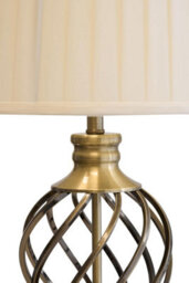 Lighting Supermarket Hepburn Large Barley Twist Table Lamp Antique Brass With Ivory Pleated Shade 61Cm - thumbnail 4