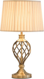 Lighting Supermarket Hepburn Large Barley Twist Table Lamp Antique Brass With Ivory Pleated Shade 61Cm - thumbnail 3