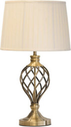 Lighting Supermarket Hepburn Large Barley Twist Table Lamp Antique Brass With Ivory Pleated Shade 61Cm - thumbnail 2
