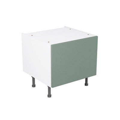 Kitchen Kit Agave Green Supermatt Slab Door Belfast Sink Base Unit Cabinet Flatpack - 600X455mm - image 1