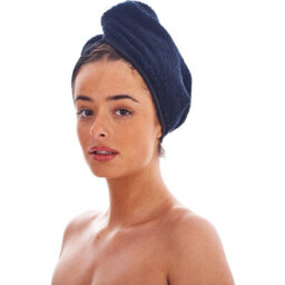 Keanu Turban Cotton Towel (Pack Of 3) Black/fuchsia/aquamarine (One Size) - thumbnail 4