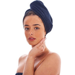 Keanu Turban Cotton Towel (Pack Of 3) Black/fuchsia/aquamarine (One Size) - thumbnail 5
