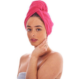 Keanu Turban Cotton Towel (Pack Of 3) Black/fuchsia/aquamarine (One Size) - thumbnail 6