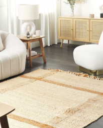 Beliani Rug Yelmez Beige 140 X 200 Cm Jute - thumbnail 2