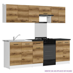 Heze Furniture Summer 7 Unit Kitchen Cabinets Set 240Cm In Light Delano Oak - thumbnail 2