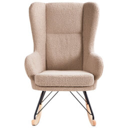 Beliani Rocking Chair Luoma Boucle Beige - thumbnail 4