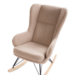Beliani Rocking Chair Luoma Boucle Beige - thumbnail 7