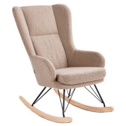 Beliani Rocking Chair Luoma Boucle Beige - thumbnail 6