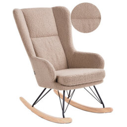 Beliani Rocking Chair Luoma Boucle Beige