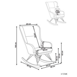 Beliani Rocking Chair Luoma Boucle Beige - thumbnail 3