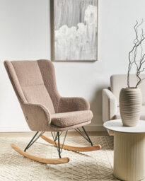 Beliani Rocking Chair Luoma Boucle Beige - thumbnail 2