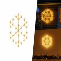 Pegdev - Pdl 49Cm Warm White Led Snowflake Christmas Light With 180 Led 8 Modes Outdoor Holiday Decoration 3M Cable - thumbnail 4