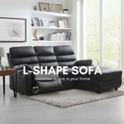 Home Detail Carter 3 Seater Sofa With Right-Hand Facing Chaise And Left-Hand Facing Recliner, Black Faux Leather - thumbnail 3