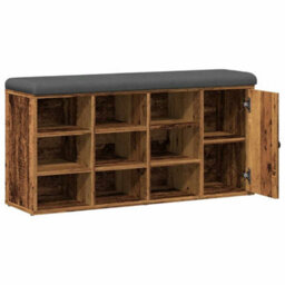 Vidaxl Shoe Bench Old Wood 102X32X50 Cm Engineered Wood - thumbnail 7