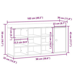 Vidaxl Shoe Bench Old Wood 102X32X50 Cm Engineered Wood - thumbnail 3