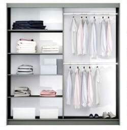 Arte Bastia 150Cm Sliding Door Wardrobe In Grey Matte - Contemporary Elegance With Mirrored Detail - thumbnail 3